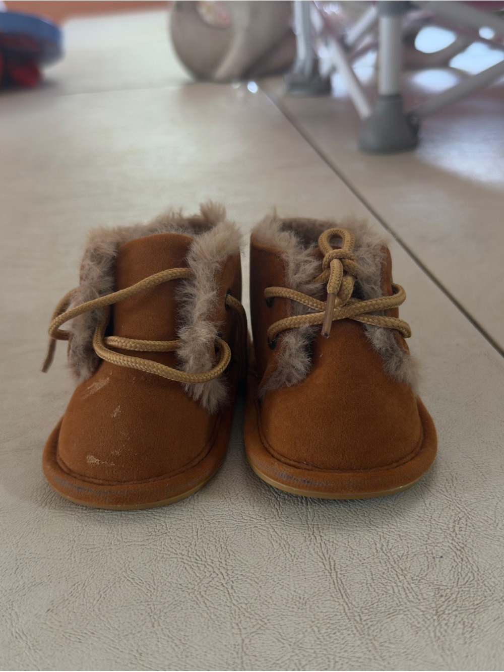 Amazon Kids Tan Faux-Fur Lined Boots